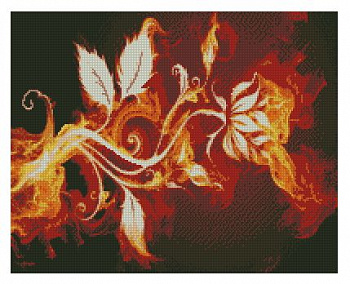 Набор алмазной живописи с подрамником Алмазная вышивка арт.СК-642(П) Огненный цветок 40х50 см