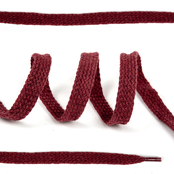 Шнурки плоские 10мм классическое плетение х/б дл.150см цв.014 краповый (10 комп)