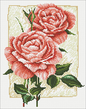 Набор Паутинка для изготовления картины со стразами арт.М224 Садовая роза 27х34 см
