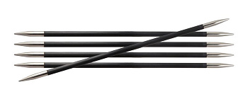 41127 Knit Pro Спицы чулочные для вязания Karbonz 2,75мм/20см, карбон, черный, 5шт
