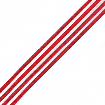 Резинка бельевая декоративная с прозрачными вставками Нейлон 030мм F148 красный  уп.30м