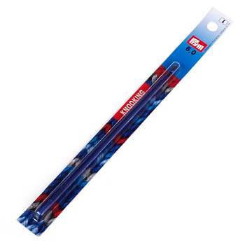 195908 PRYM Крючок для вязания, нукинга, алюминиевый цв.синий 6 мм 16.5см