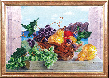 Рисунок на ткани МАГИЯ КАНВЫ арт.КС005 Груши с виноградом 39х27 см
