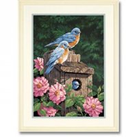 Набор для раскрашивания DIMENSIONS арт.DMS-91401 Синие птички в саду 51x41 см