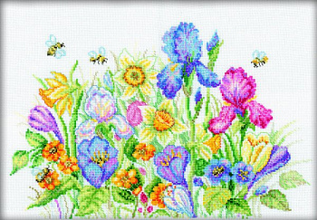 Набор для вышивания РТО арт.M095 Садовые цветы 35х25 см