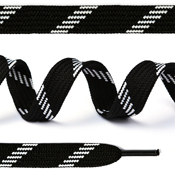 Шнурки TBY декоративные плоские 10мм 130см арт.SLF015 двухцветные уп.10шт