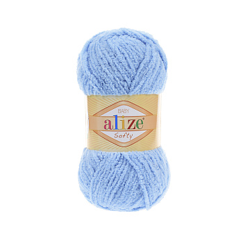 Пряжа для вязания Ализе Softy (100% микрополиэстер) 5х50г/115м цв.040 голубой