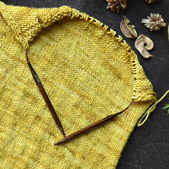 31081 Knit Pro Спицы круговые для вязания Ginger 2мм/80см, дерево, коричневый