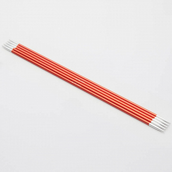 47004 Knit Pro Спицы чулочные для вязания Zing 2,75мм/15см, алюминий, сердолик, 5шт