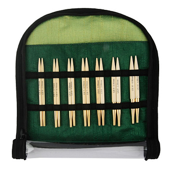 22565 Knit Pro Набор Special Interchangeable Needle Set съемных спиц для вязания Bamboo 10см японский бамбук с золотым покрытием 24 карата 7 видов