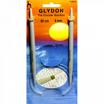 49310 PONY GLYDON Спицы круговые для вязания 8,00 мм/80 см, пластик, 2 шт