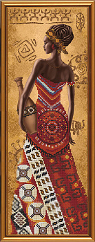Набор для вышивания бисером НОВА СЛОБОДА арт.НД2076 Африканка с кувшином 18х51 см