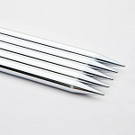 10117 Knit Pro Спицы чулочные для вязания Nova Metal 2,5мм/20см, никелированная латунь, серебристый, 5шт