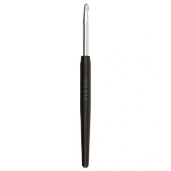 195177 PRYM Крючок для вязания алюминиевый с цветной ручкой 14см 4,5мм уп.1шт