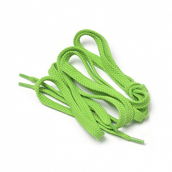 Шнурки плоские 9 мм 7с859 длина 120 см, компл.2шт, цв.яблочно-зеленый