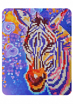 Набор Колор Кит картина алмазная арт.КК.M017 Фиолетовая зебра 17х21