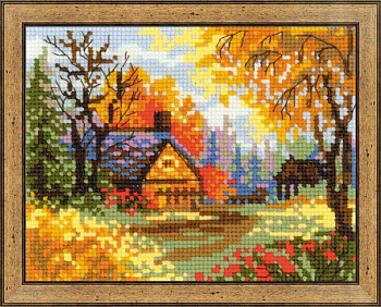 Набор для вышивания РИОЛИС арт.1325 Деревенский пейзаж. Осень 20х16 см