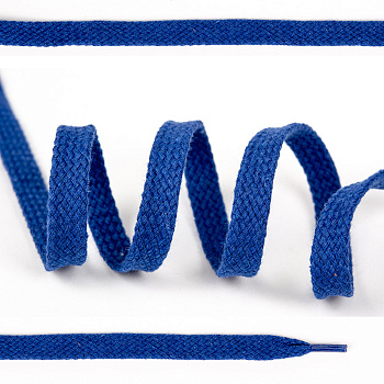 Шнурки плоские 10мм классическое плетение х/б дл.150см цв.023 василёк (10 комп)