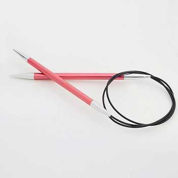 47104 Knit Pro Спицы круговые для вязания Zing 6,5мм/60см, алюминий, коралловый