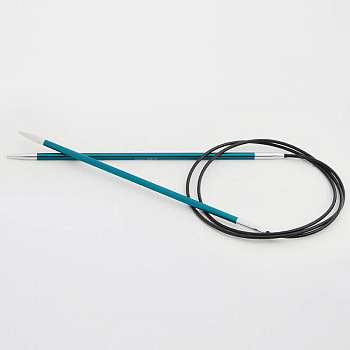 47156 Knit Pro Спицы круговые для вязания Zing 3,25мм/100см, алюминий