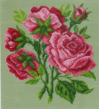 Рисунок на канве МАТРЕНИН ПОСАД арт.28х37 - 0701-1 Розовые цветы
