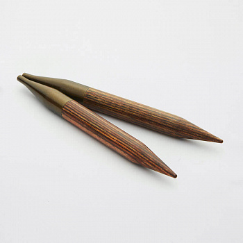 31214 Knit Pro Спицы съемные для вязания Ginger 10мм для длины тросика 28-126см, дерево, коричневый, 2шт