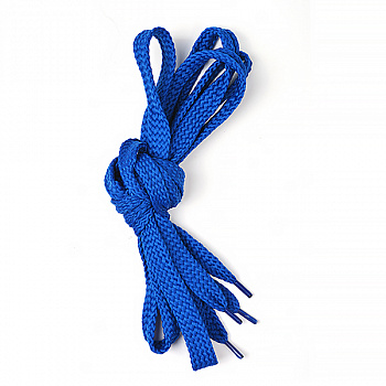 Шнурки плоские 10-12мм турецкое плетение дл.120см цв. синий (50 компл)