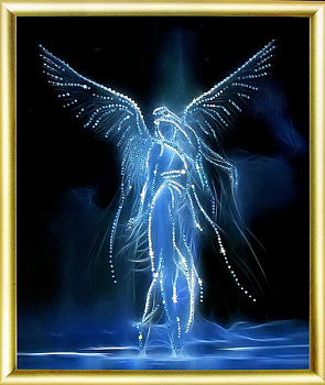 Набор ЧМ арт. КС-037 для изготовления картины со стразами Ночной ангел 24х29,5 см