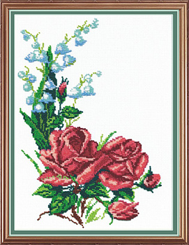 Набор для вышивания бисером МП СТУДИЯ арт.БК-15 Розы и ландыши 22х31 см