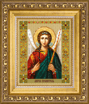 Набор ЧМ арт. КС-125 для изготовления картины со стразами Ангел Хранитель А5 9,5x11,5 см
