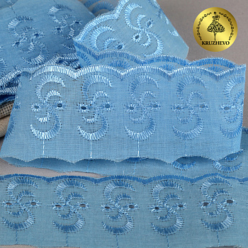 Кружево шитье арт.ТСВ-20S3 (2195) шир.5см цв.182 голубой 100% п/э, уп.13,71м