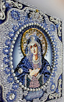 Набор для вышивания хрустальными бусинами ОБРАЗА В КАМЕНЬЯХ арт. 7724 Богородица Умиление (жемчуг) 24,5х21,5 см