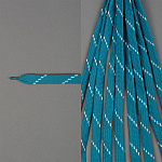Шнурки плоские 14мм классическое плетение дл.100 см морская волна-белые точки (10 компл)