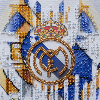 Набор для вышивания бисером АБРИС АРТ арт. AM-209 ФК Реал Мадрид 15х15 см