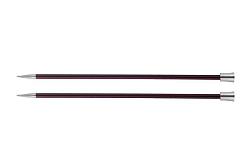 47273 Knit Pro Спицы прямые для вязания Zing 6мм/30см, алюминий, 2шт