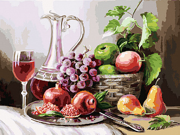 Картины по номерам Белоснежка арт.БЛ.129-AS Натюрморт с фруктами 30х40 см