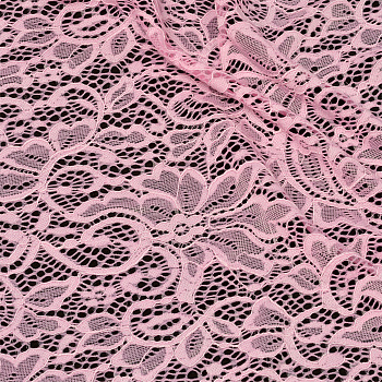 Кружевная ткань (гипюр) с кордом арт.TBY.3036 шир.150см 130 г/м² цв.135 розовый уп.1м