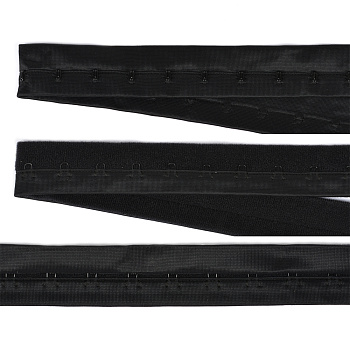 Крючки на ленте 1 ряда на мягкой основе шир.28мм TBY-76177 цв.черный уп. 5м
