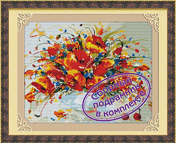 Набор Колор Кит мозаичная картина арт.КК.MO030 Весенние маки 40х50
