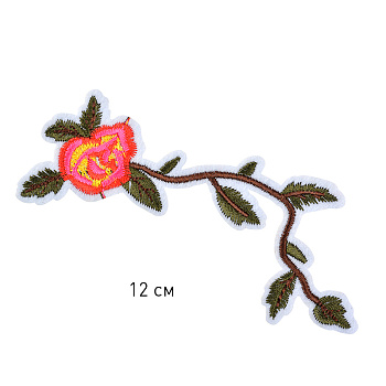 Термоаппликации арт.TBY-2166 Цветок 12см, розовый уп.10шт
