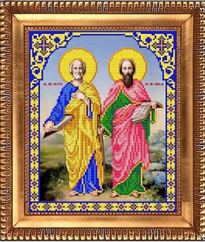 Рисунок на ткани бисером БЛАГОВЕСТ арт.И-5085 Святые Апостолы Петр и Павел 13,5х17 см
