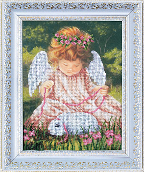 Набор для вышивания бисером МАГИЯ КАНВЫ арт.Б094 Ангел с кроликом 24,5х32,5 см