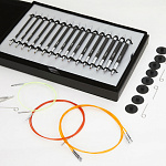 41620 Knit Pro Подарочный набор Interchangeable Needle Set съемных спиц для вязания Karbonz карбон, черный, 8 видов спиц в наборе
