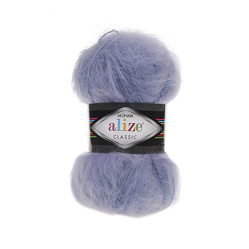 Пряжа для вязания Ализе Mohair classic (25% мохер, 24% шерсть, 51% акрил) 5х100г/200м цв.040 голубой