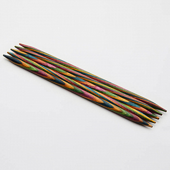 20142 Knit Pro Спицы чулочные для вязания Symfonie 5мм/15см, дерево, многоцветный, 5шт