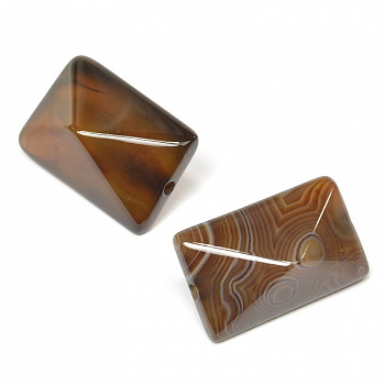 Бусины натуральный камень Агат арт.МБ.06639 коричневый 29-32х20х19мм отверстие 1мм,