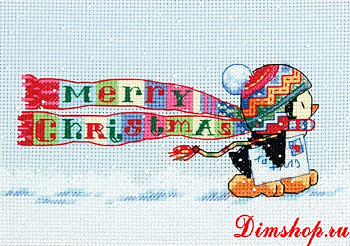 Набор для вышивания DIMENSIONS арт.DMS-70-08950 Рождественский пингвин 18х13 см