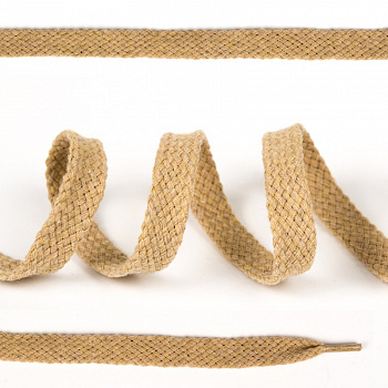 Шнурки плоские 10мм классическое плетение х/б дл.150см цв.004 бежевый (10 комп)