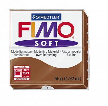 FIMO Soft полимерная глина, запекаемая в печке, уп. 56г цв.карамель арт.8020-7