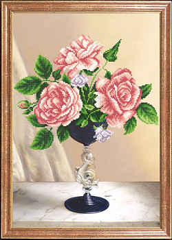 Рисунок на ткани МАГИЯ КАНВЫ арт.КС025 Розовое трио 39х27 см